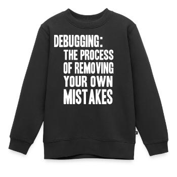 debugging process - Kinder Premium Organic Sweatshirt - Schwarz - Vorne - AI Model Kid Female (0cm)