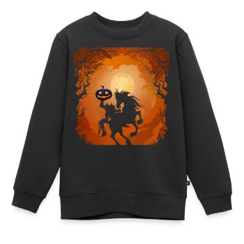 Halloween Gruseliger Kürbis Kopfloser Reiter - Kinder Premium Organic Sweatshirt - Schwarz - Vorne - AI Model Kid Female (0cm)