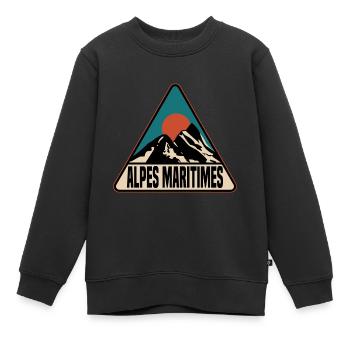 Alpes Maritimes - Sweat Premium enfant bio - noir - Devant - AI Model Kid Female (0cm)