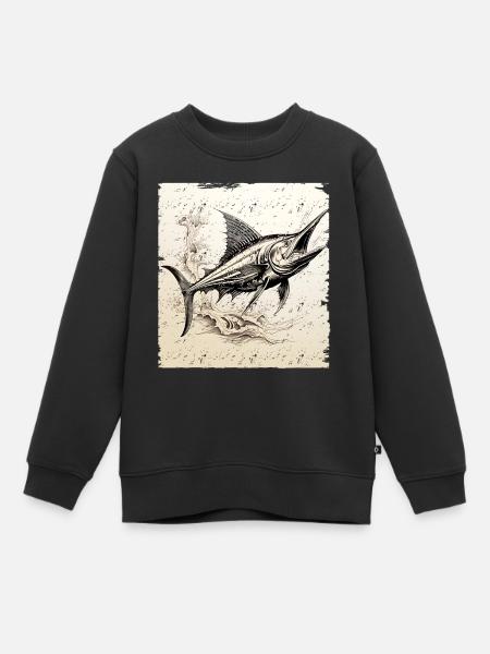 Style rétro Marlin - Sweat Premium enfant bio - noir