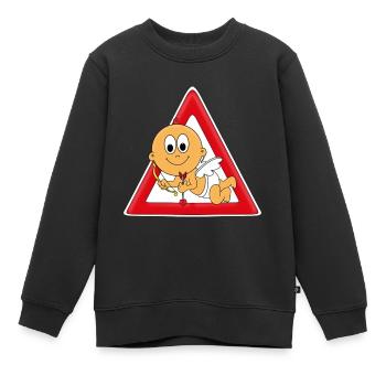 ACHTUNG AMOR - LIEBESGOTT - ENGEL - CUPIDO - BABY - Kinder Premium Organic Sweatshirt - Schwarz - Vorne - AI Model Kid Female (0cm)