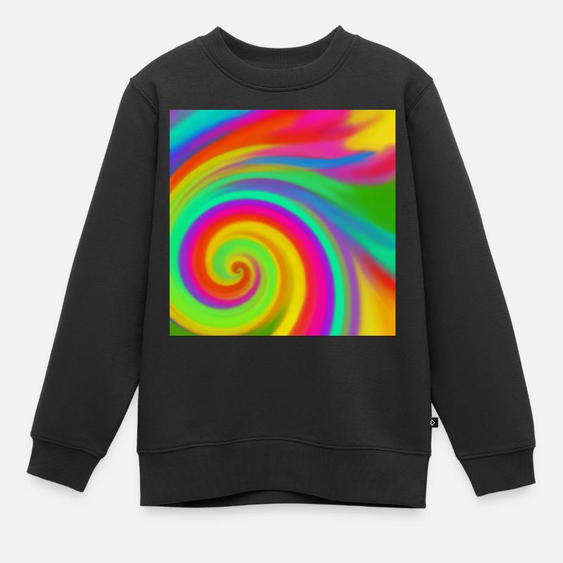 Rainbow vortex - Kids Premium Organic Sweatshirt - black