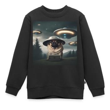 UFO - Kinder Premium Organic Sweatshirt - Schwarz - Vorne - AI Model Kid Female (0cm)