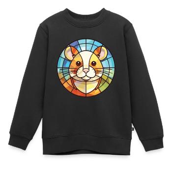 Hamster Bunte Aquarell-Tierillustration - Kinder Premium Organic Sweatshirt - Schwarz - Vorne - AI Model Kid Female (0cm)