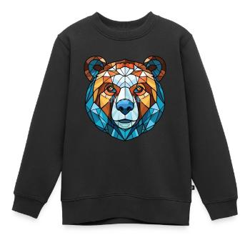 Himalaya-Bär Bunte Aquarell-Tierkarikatur - Kinder Premium Organic Sweatshirt - Schwarz - Vorne - AI Model Kid Female (0cm)