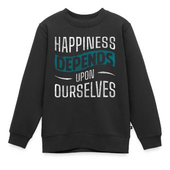 Motivation Optimist Freude - Kinder Premium Organic Sweatshirt - Schwarz - Vorne - AI Model Kid Female (0cm)