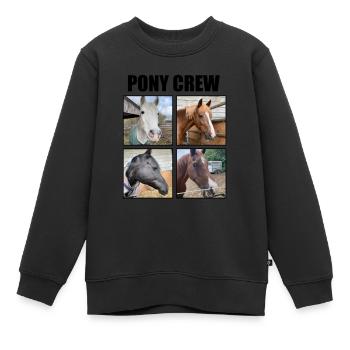 PONY CREW - Kinder Premium Organic Sweatshirt - Schwarz - Vorne - AI Model Kid Female (0cm)