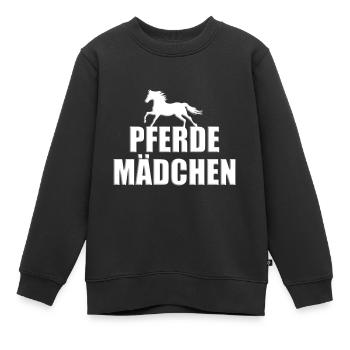 PFERDEMÄDCHEN - PFERD - REITERIN - REITEN - PONY - Kinder Premium Organic Sweatshirt - Schwarz - Vorne - AI Model Kid Female (0cm)