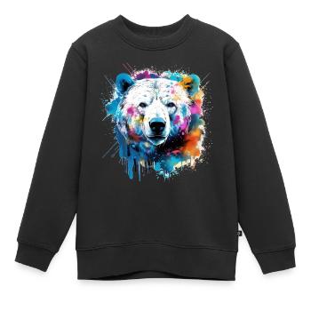 Grizzly bear, ours - Sweat Premium enfant bio - noir - Devant - AI Model Kid Female (0cm)