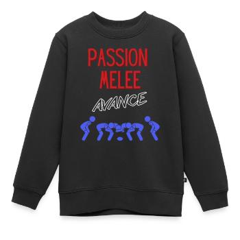 Passion Flock Bundesrugby - Kinder Premium Organic Sweatshirt - Schwarz - Vorne - AI Model Kid Female (0cm)