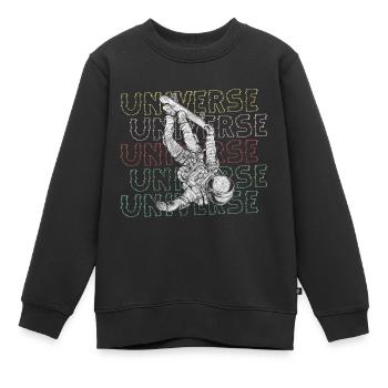 L’astronaute Stars Cosmos - Sweat Premium enfant bio - noir - Devant - AI Model Kid Female (0cm)