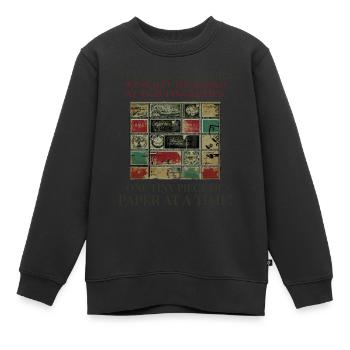 Le délice de la philatélie : les collectionneurs de timbres s’unissent - Sweat Premium enfant bio - noir - Devant - AI Model Kid Female (0cm)