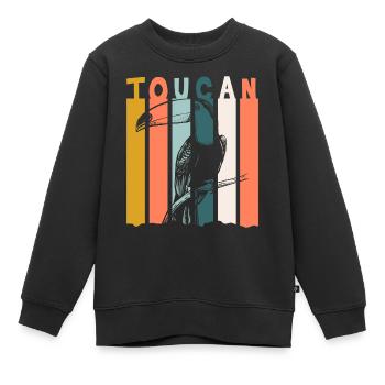 Toucan Jungle Nature Amérique du Sud - Sweat Premium enfant bio - noir - Devant - AI Model Kid Female (0cm)