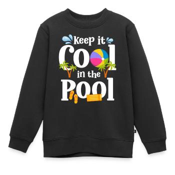 Pool Party Pool Party Floats Loisirs - Sweat Premium enfant bio - noir - Devant - AI Model Kid Female (0cm)