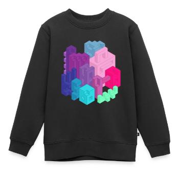Modern City - Kids Premium Organic Sweatshirt - black - Front - AI Model Kid Female (0cm)