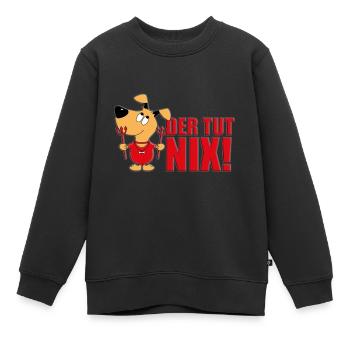 DER TUT NIX! - HUND - TEUFEL - Kinder Premium Organic Sweatshirt - Schwarz - Vorne - AI Model Kid Female (0cm)