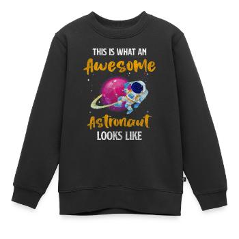 Astronaut Raumfahrt Schwerelos Galaxie - Kinder Premium Organic Sweatshirt - Schwarz - Vorne - AI Model Kid Female (0cm)