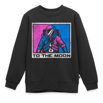 Space Planet Weightless Spaceman - Sweat Premium enfant bio - noir - Devant - AI Model Kid Female (0cm)