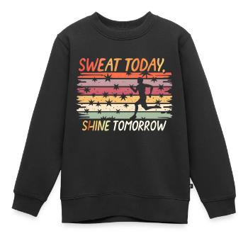 Conception de fitness de jogging pour les coureurs passionnés - Sweat Premium enfant bio - noir - Devant - AI Model Kid Female (0cm)