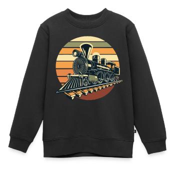 Zug - Kinder Premium Organic Sweatshirt - Schwarz - Vorne - AI Model Kid Female (0cm)