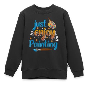 Peinture d’artiste Bombe aérosol Chantier de construction - Sweat Premium enfant bio - noir - Devant - AI Model Kid Female (0cm)