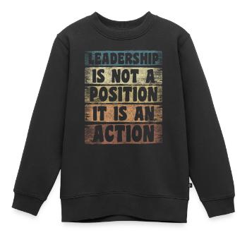 Anführer Arbeiter Team Angestellte - Kinder Premium Organic Sweatshirt - Schwarz - Vorne - AI Model Kid Female (0cm)