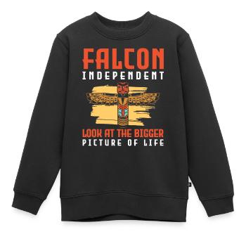Totem Spiritual American Feather Bijoux - Sweat Premium enfant bio - noir - Devant - AI Model Kid Female (0cm)