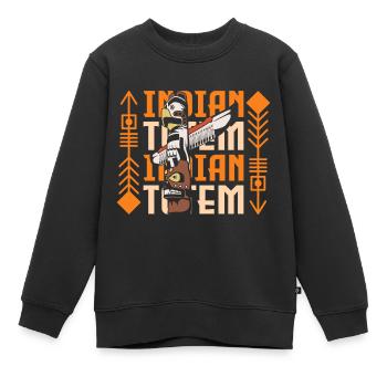 Indianer Ureinwohner Federschmuck - Kinder Premium Organic Sweatshirt - Schwarz - Vorne - AI Model Kid Female (0cm)