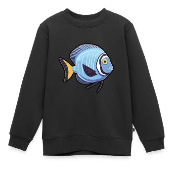 Kaiser Kaiserfisch Cartoon Kawaii Illustration - Kinder Premium Organic Sweatshirt - Schwarz - Vorne - AI Model Kid Female (0cm)