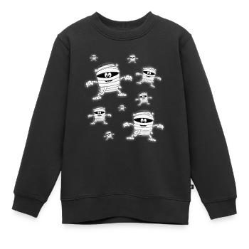 MUMIEN - HALLOWEEN - MUMIE - KIND - KINDER - BABY - Kinder Premium Organic Sweatshirt - Schwarz - Vorne - AI Model Kid Female (0cm)