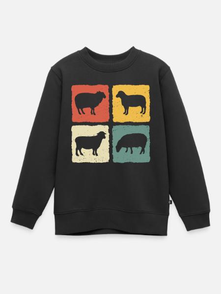 Retro Schaf Schaf Schaf - Kinder Premium Organic Sweatshirt - Schwarz