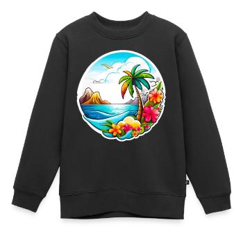 Vacances 01 - Sweat Premium enfant bio - noir - Devant - AI Model Kid Female (0cm)