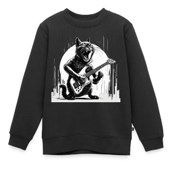 E-Gitarre - Kinder Premium Organic Sweatshirt - Schwarz - Vorne - AI Model Kid Female (0cm)