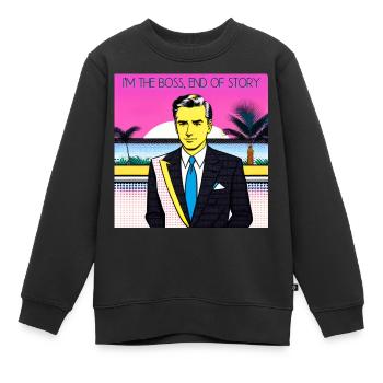 Je suis le chef, fin de l’histoire - Sweat Premium enfant bio - noir - Devant - AI Model Kid Female (0cm)