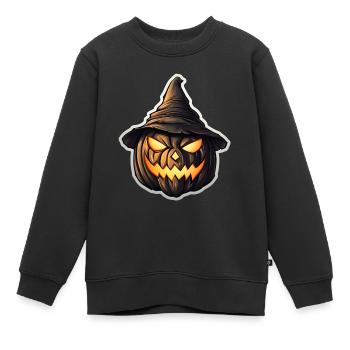 Pumpkinlord Pumpkin Witch Hat Witch Hat - Sweat Premium enfant bio - noir - Devant - AI Model Kid Female (0cm)