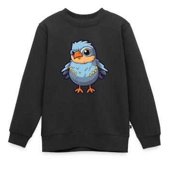 Coucou Dessin Animé Kawaii Aquarelle Illustration - Sweat Premium enfant bio - noir - Devant - AI Model Kid Female (0cm)