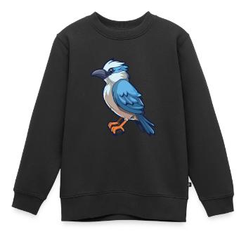 Jay Cartoon Kawaii Aquarellillustration - Kinder Premium Organic Sweatshirt - Schwarz - Vorne - AI Model Kid Female (0cm)