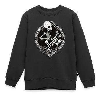 Squelette / Os / Anatomie / Halloween / Horreur - Sweat Premium enfant bio - noir - Devant - AI Model Kid Female (0cm)