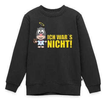 ICH WAR´S NICHT! - MAULWURF - ENGEL - TIERISCH - Kinder Premium Organic Sweatshirt - Schwarz - Vorne - AI Model Kid Female (0cm)