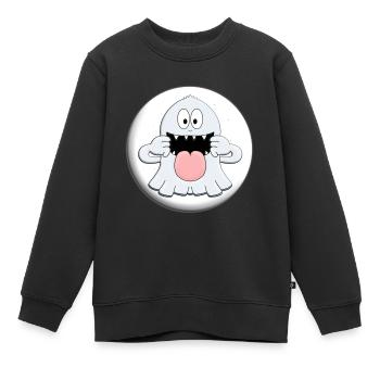 GESPENST - MONDSCHEIN - HALLOWEEN - KIND - KINDER - Kinder Premium Organic Sweatshirt - Schwarz - Vorne - AI Model Kid Female (0cm)