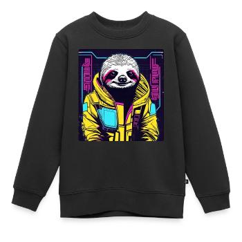 Sloth Astronaut / Animal / Serene / Tree / Zoo - Kids Premium Organic Sweatshirt - black - Front - AI Model Kid Female (0cm)