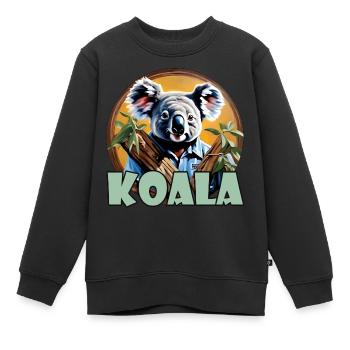 Koala / Tierwelt / Eukalyptus / Baumbewohner / Zoo - Kinder Premium Organic Sweatshirt - Schwarz - Vorne - AI Model Kid Female (0cm)