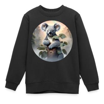 Koala / Tierwelt / Eukalyptus / Baumbewohner / Zoo - Kinder Premium Organic Sweatshirt - Schwarz - Vorne - AI Model Kid Female (0cm)