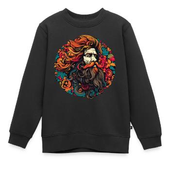 Alter Hippie Mann - Kinder Premium Organic Sweatshirt - Schwarz - Vorne - AI Model Kid Female (0cm)