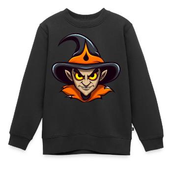 Süßer Halloween Hexer - Kinder Premium Organic Sweatshirt - Schwarz - Vorne - AI Model Kid Female (0cm)