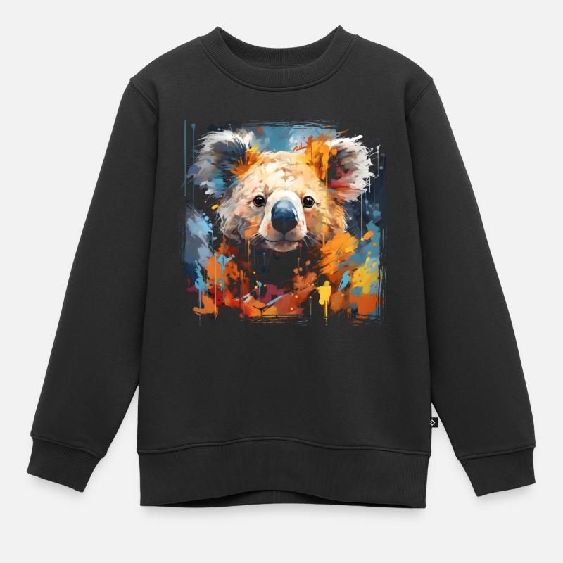 Graffiti Koala - Sweat Premium enfant bio - noir