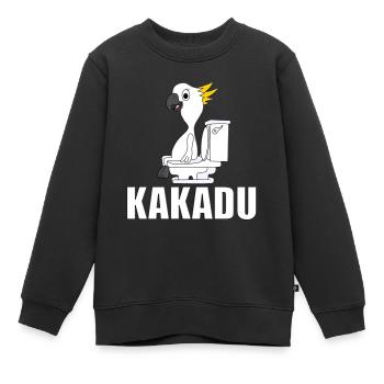 KAKADU - VOGEL - WC - TOILETTE - TIER - TIERISCH - Kinder Premium Organic Sweatshirt - Schwarz - Vorne - AI Model Kid Female (0cm)