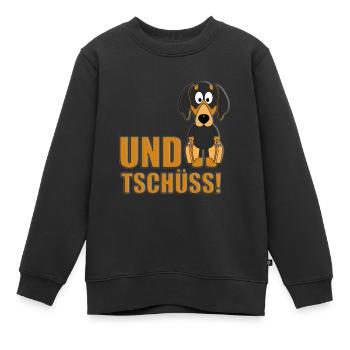 DACKEL - TECKEL - DACHSHUND - HUND - JAGDHUND - Kinder Premium Organic Sweatshirt - Schwarz - Vorne - AI Model Kid Female (0cm)