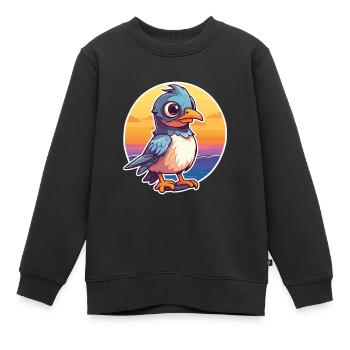 Jay Lustige Karikatur Kawaii Beach Illustration - Kinder Premium Organic Sweatshirt - Schwarz - Vorne - AI Model Kid Female (0cm)