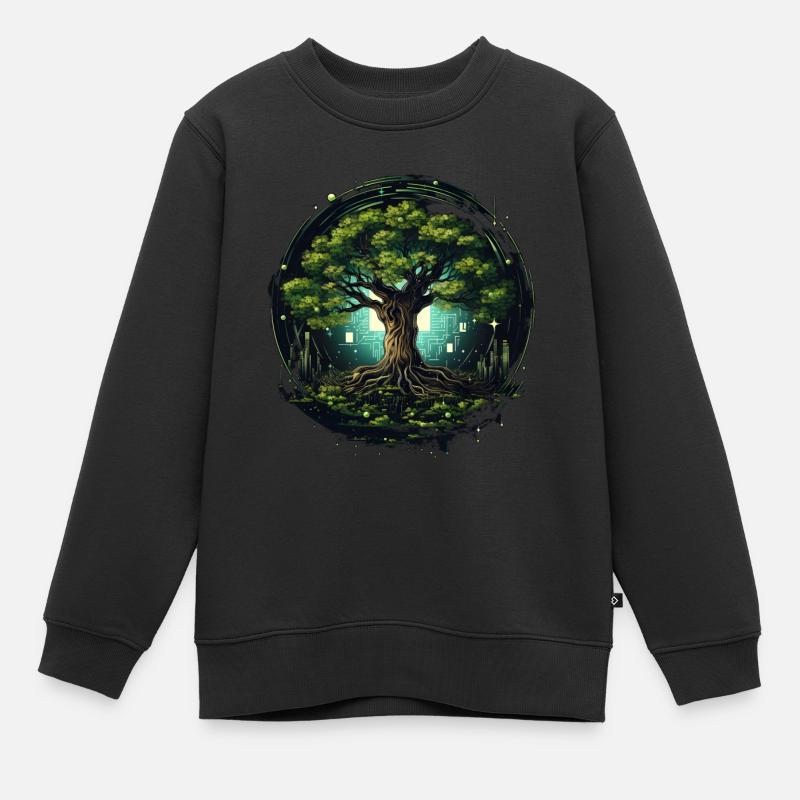 Baum Technologie - Kinder Premium Organic Sweatshirt - Schwarz